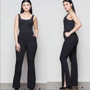 Good American Exec Flared Leg Side Slit Trouser Pant Black Plus size 14 / 32